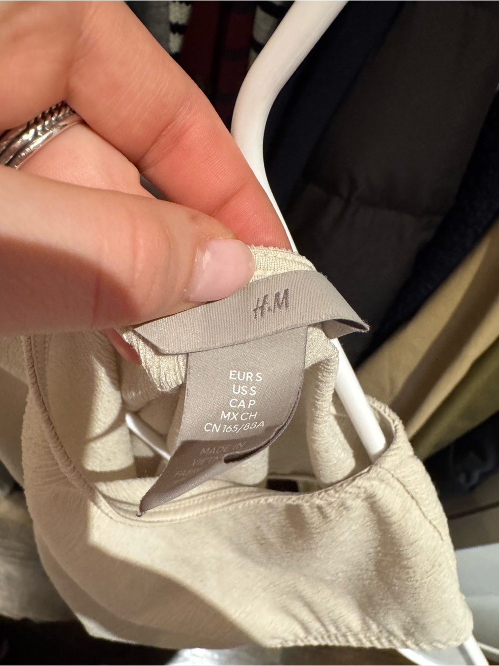 H&M Beige Ribbed Tank Top - Picture 2 of 2